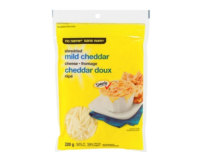 No Name Shredded Mild White Cheddar Cheese - 320.0 G