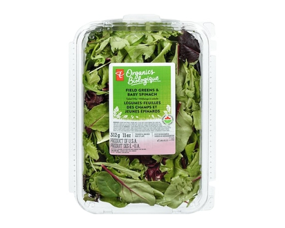 PC Organics Organic Field Greens & Baby Spinach - Salad Mix - 312.0 G