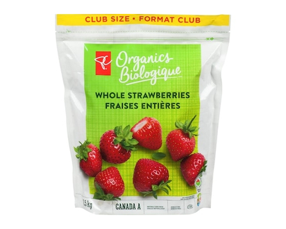 PC Organics Organic Frozen Strawberries, Club Pack - 1.5 KG