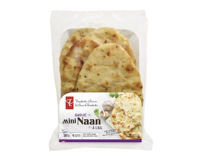 President's Choice Mini Naan Garlic 4 Flatbreads - 180 G