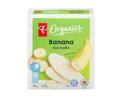 PC Organics Banana Rice Rusks - 50.0 G