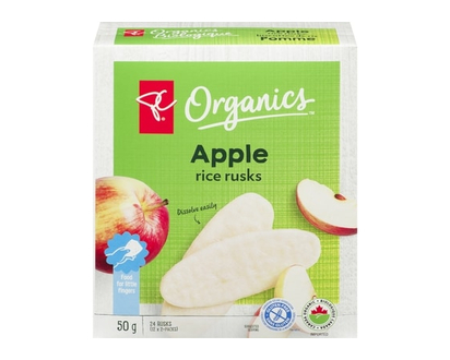 PC Organics Rice Rusks Apple - 50 G
