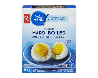 PC Blue Menu Blue Menu Peeled Hard Boiled Omega-3 Free Run Eggs - 88.0 G