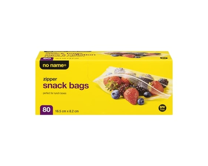 No Name Zipper Snack Bags - 80.0 EA