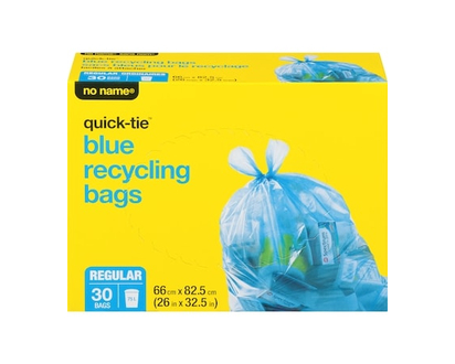 No Name Regular Blue Recycling Bags - 30.0 EA