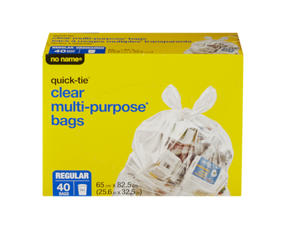 No Name Quick-Tie Regular Multi-purpose Clear Bags - 40.0 EA
