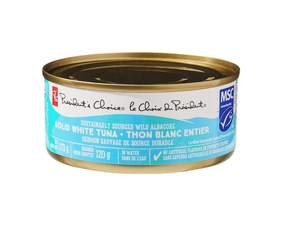 President's Choice Wild Albacore Solid White Tuna - 170 G