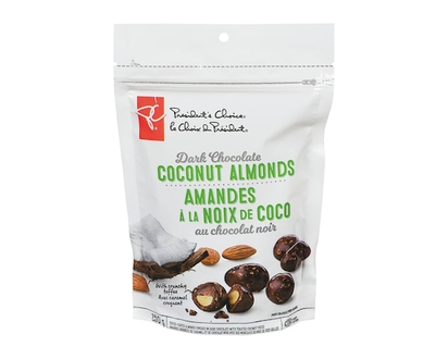 President's Choice Amandes à la noix de coco au chocolat noir - 250 G