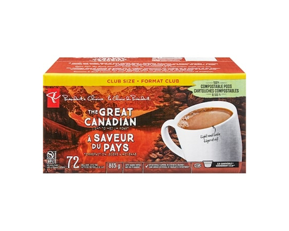 President's Choice The Great Canadian Light to Medium Roast Single Serve Coffee Pods - 72.0 EA