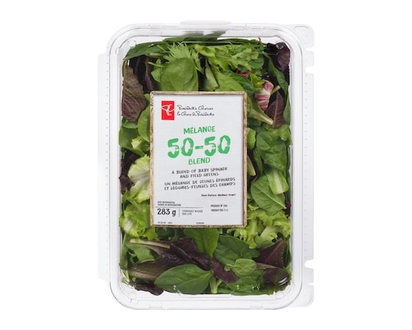 President's Choice 50-50 Blend - A Blend of Baby Spinach and Field Greens - 0.283 KG