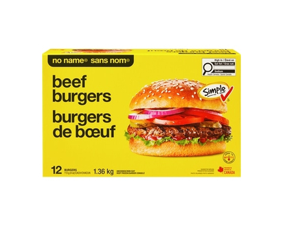 No Name Beef Burger 4 Oz - 1.36 KG