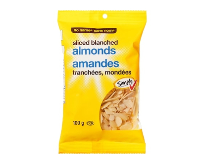No Name Sliced Blanched Almonds - 100.0 G