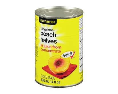No Name Clingstone Peach Halves in Juice From Concentrate - 398.0 ML