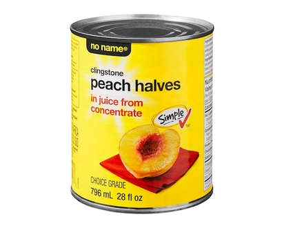 No Name Clingstone Peach Halves in Juice From Concentrate - 796.0 ML