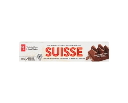 President's Choice Suisse Milk Chocolate Bar With Honey Almond Nougat - 400.0 G