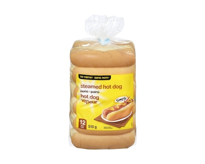 Sans Nom Pains à hot-dog cuits à la vapeur - 510.0 G