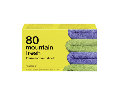 No Name Mountain Fresh Dryer Sheets - 80.0 EA