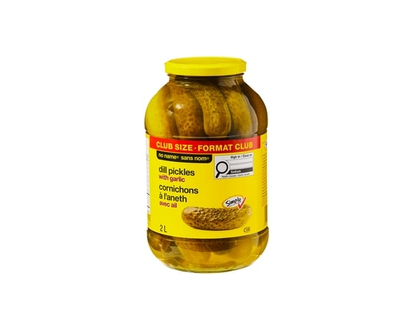 Sans Nom Cornichons à l’aneth avec ail, format club - 2.0 L