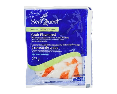 SeaQuest Goberge de l’Alaska sauvage et merlu du Pacifique sauvage à saveur de crabe en flocons - 227.0 G