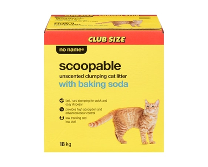 No Name Scoopable Unscented Clumping Cat Litter with Baking Soda - 18.0 KG
