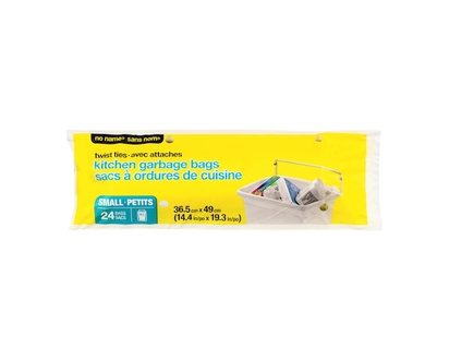 No Name Twist Ties Kitchen Garbage Bags - 24.0 EA