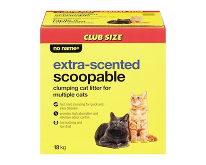 No Name Extra-Scented Scoopable Clumping Cat Litter for Multiple Cats - 18.0 KG