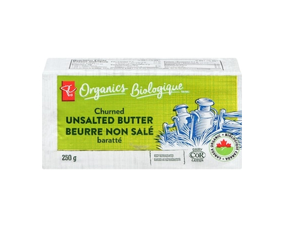 PC Organics Organics Unsalted Butter Churned - 250.0 G