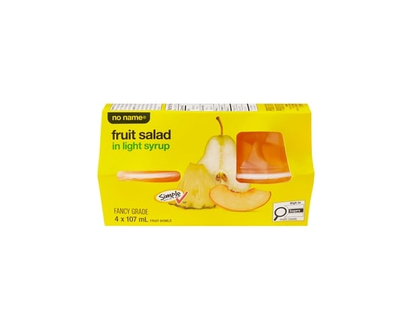 No Name Fruit Salad in Light Syrup Fruit Bowls - 107.0 ML