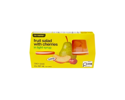No Name Fruit Salad with Cherries in Light Syrup Fruit Bowls - 107.0 ML