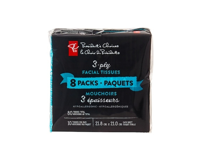 le Choix du Président Mouchoirs 3 épaisseurs 8 paquets - 10.0 EA