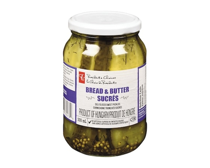 President's Choice Bread & Butter Deli Sliced Sweet Pickles - 500.0 ML