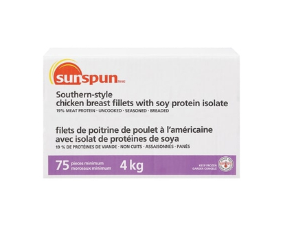Filets de poitrine de poulet à la américaine avec isolat de protéines de soya - 4.2 KG