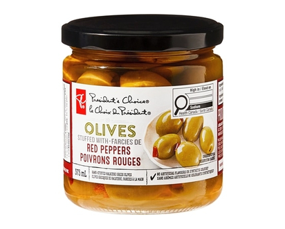 President's Choice Olives Stuffed With Red Peppers - 375.0 ML