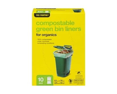No Name Sacs compostables pour bac vert pour déchets organiques 46,5 l - 10 CHA
