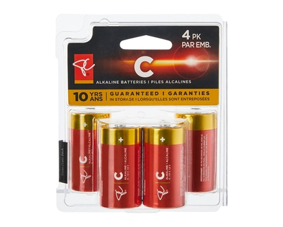 President's Choice Long Life Alkaline Batteries C 4-Pack - 4 EA