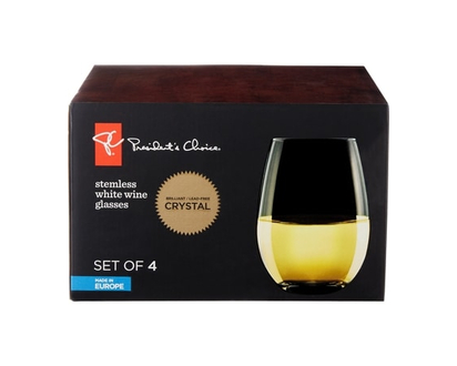 President's Choice Stemless White Wine Glasses - 4 Glasses - 1.0 EA