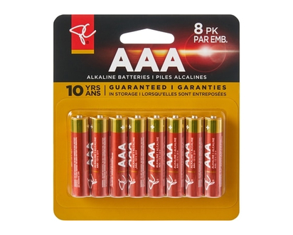 President's Choice Long Life Alkaline Batteries AAA 8-Pack - 1.0 EA