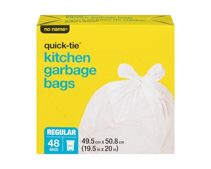 No Name Regular Quick-Tie Kitchen Garbage Bags - 48.0 EA