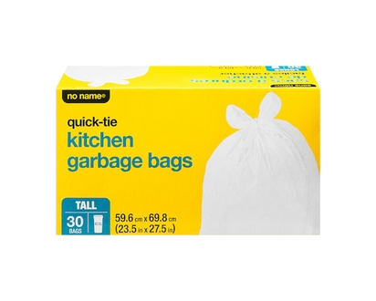 No Name Quick-Tie Tall Kitchen Garbage Bags - 30.0 EA
