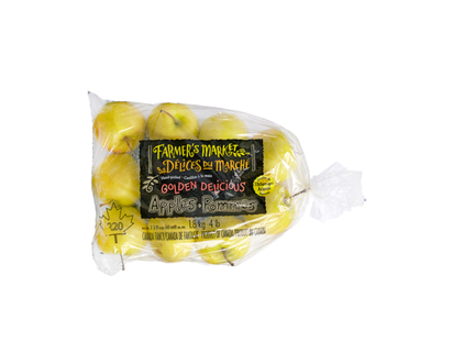 Farmer's Market Golden Delicious Apples, 4 lb Bag - 1.81 KG