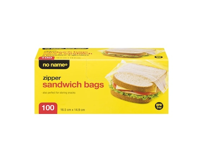 No Name Resealable Sandwich Bags - 100.0 EA