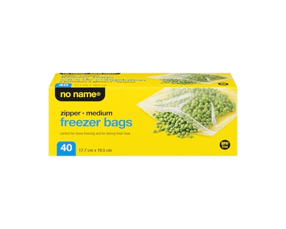 No Name Medium Zipper Freezer Bags - 40.0 EA