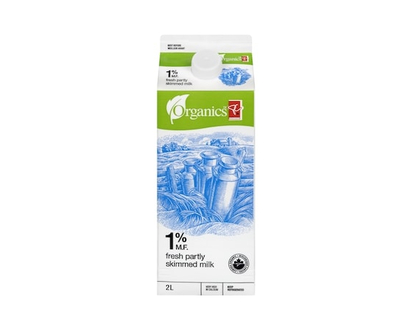 PC Organics Organic Partly Skimmed 1% Milk - 2.0 L