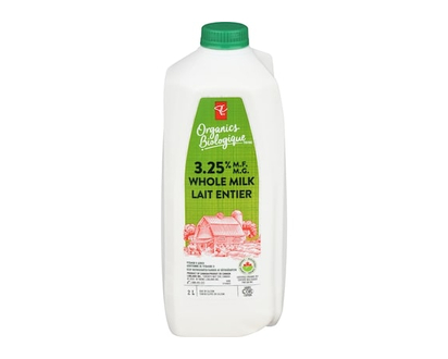 PC Organics Organic Homogenized Milk, 3.25% - 2.0 L