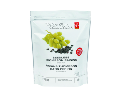 President's Choice Seedless Thompson Dried Raisins - 1.36 KG