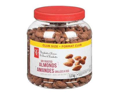 President's Choice Dry Roasted Almonds with Sea Salt Club Size - 1.1 KG