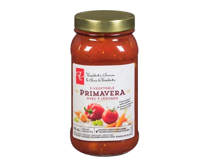 le Choix du Président Sauce pour pâtes primavera avec 7 légumes - 650.0 ML