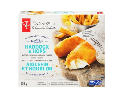 President's Choice Battered Wild Haddock Fillets Haddock & Hops - 550.0 G