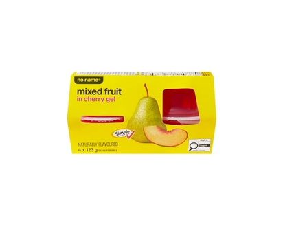 No Name Mixed Fruit in Cherry Gel Dessert Bowls - 123.0 G