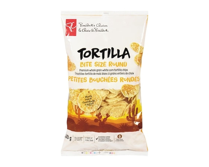 President's Choice Bite Size Round Tortilla Chips - 350 G